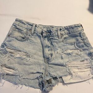 American Eagle Outfitters Light Blue Ripped Jean Shorts NWOT